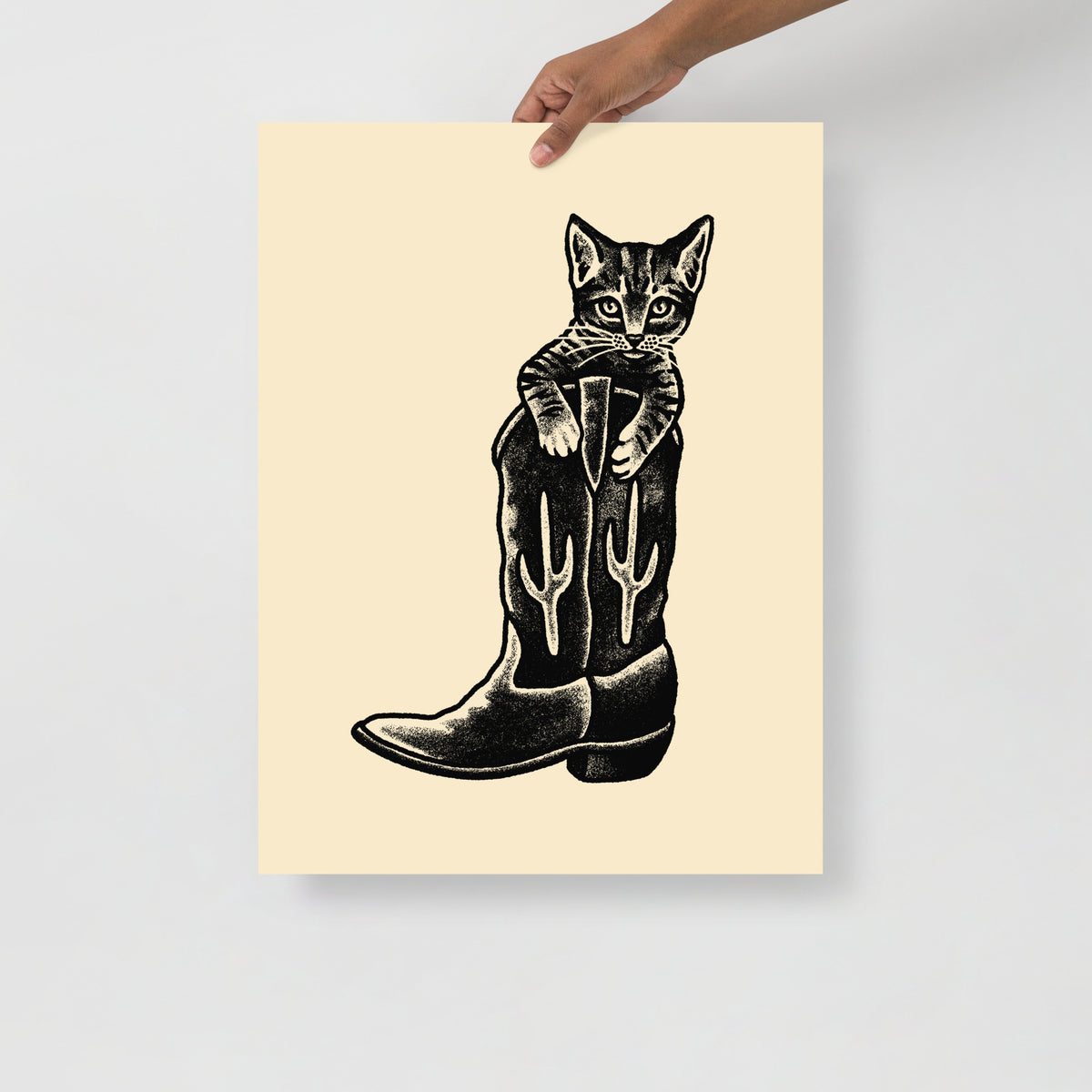 Western Kitten Boot Giclée Print