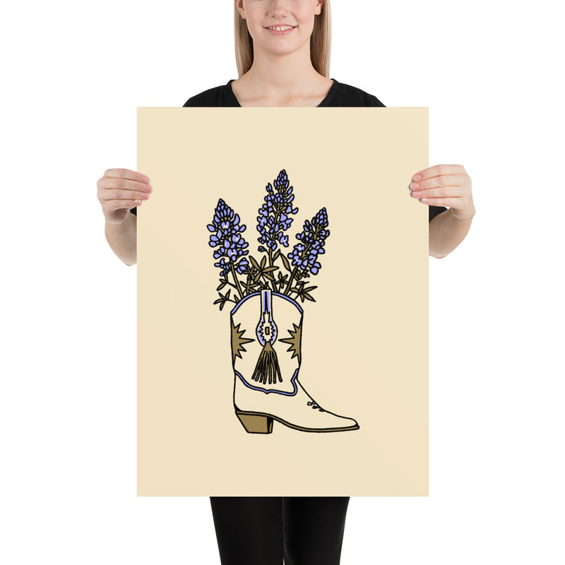 Bluebonnet Boot Giclée Print