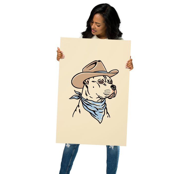 White Pit Bull Cowdog Giclée Print