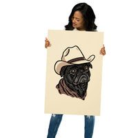 Black Pug Cowdog Giclée Print