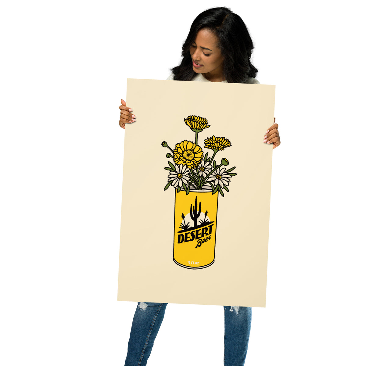 Desert Beer Flower Can Giclée Print