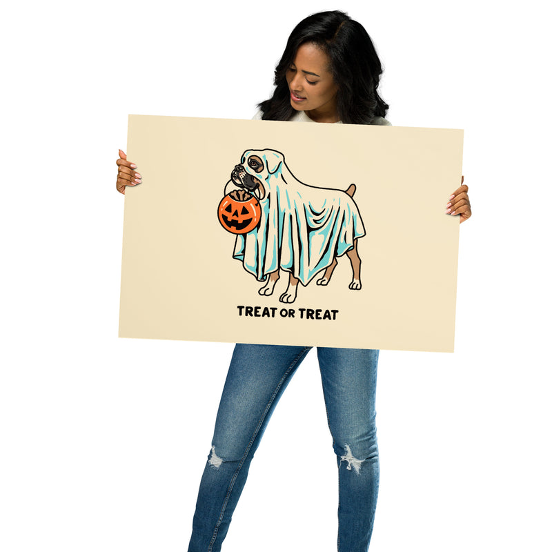 Fawn Boxer Ghost (With) Text Giclée Print