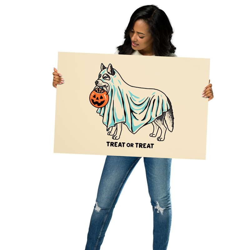 Husky Ghost (With Text) Giclée Print