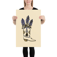 Bluebonnet Boot Giclée Print