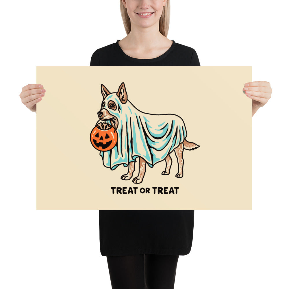 Red Heeler Ghost (With Text) Giclée Print