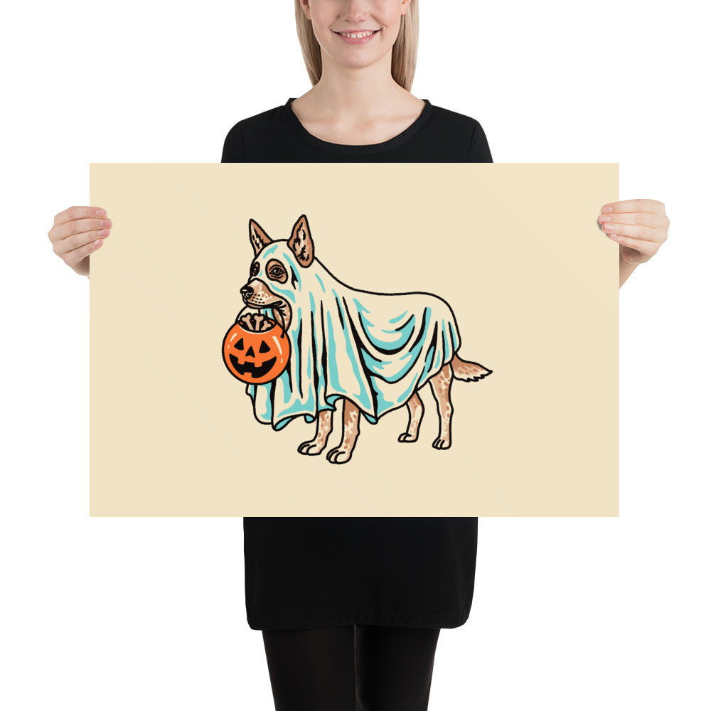 Red Heeler Ghost (Dog Only) Giclée Print