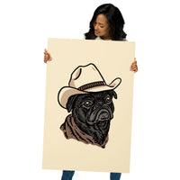 Black Pug Cowdog Giclée Print