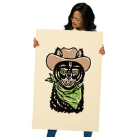 Black Cowcat (Green Eyes) Giclée Print