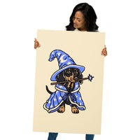 Doxie Wizard (Blue) Giclée Print