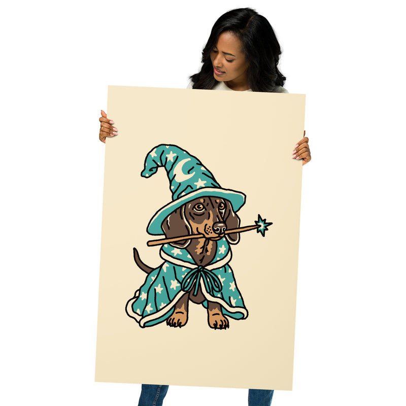 Doxie Wizard (Teal) Giclée Print