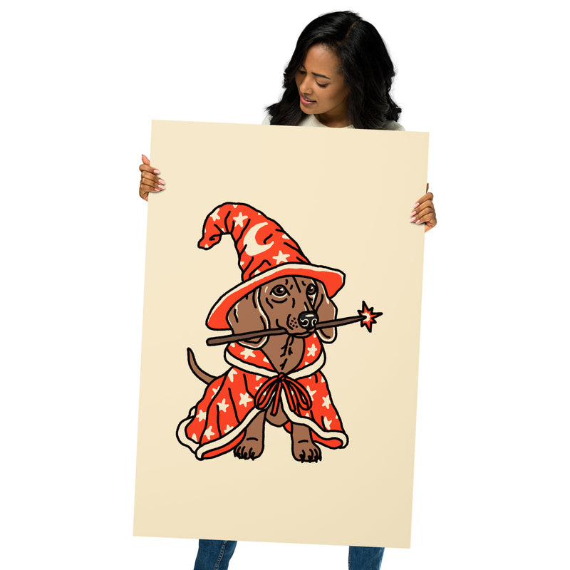 Doxie Wizard (Red) Giclée Print