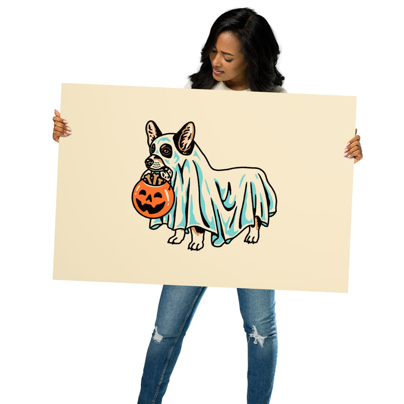 Tri Corgi Ghost (Dog Only) Giclée Print