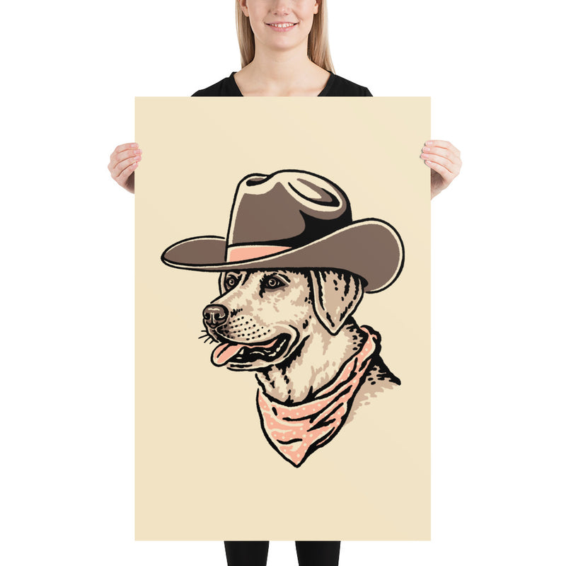 Yellow Lab Cowdog Giclée Print