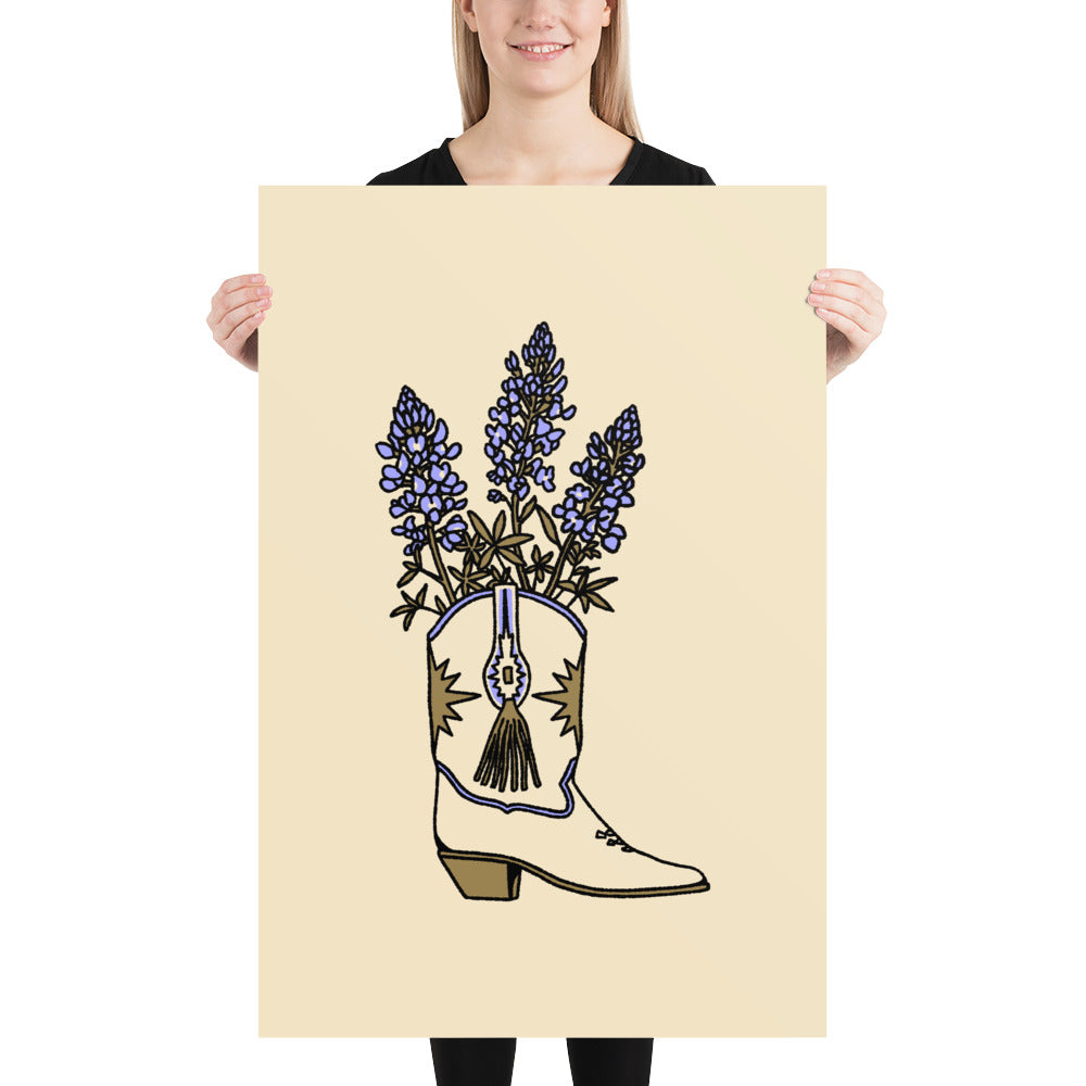 Bluebonnet Boot Giclée Print