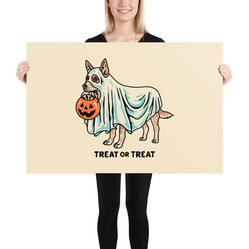 Red Heeler Ghost (With Text) Giclée Print