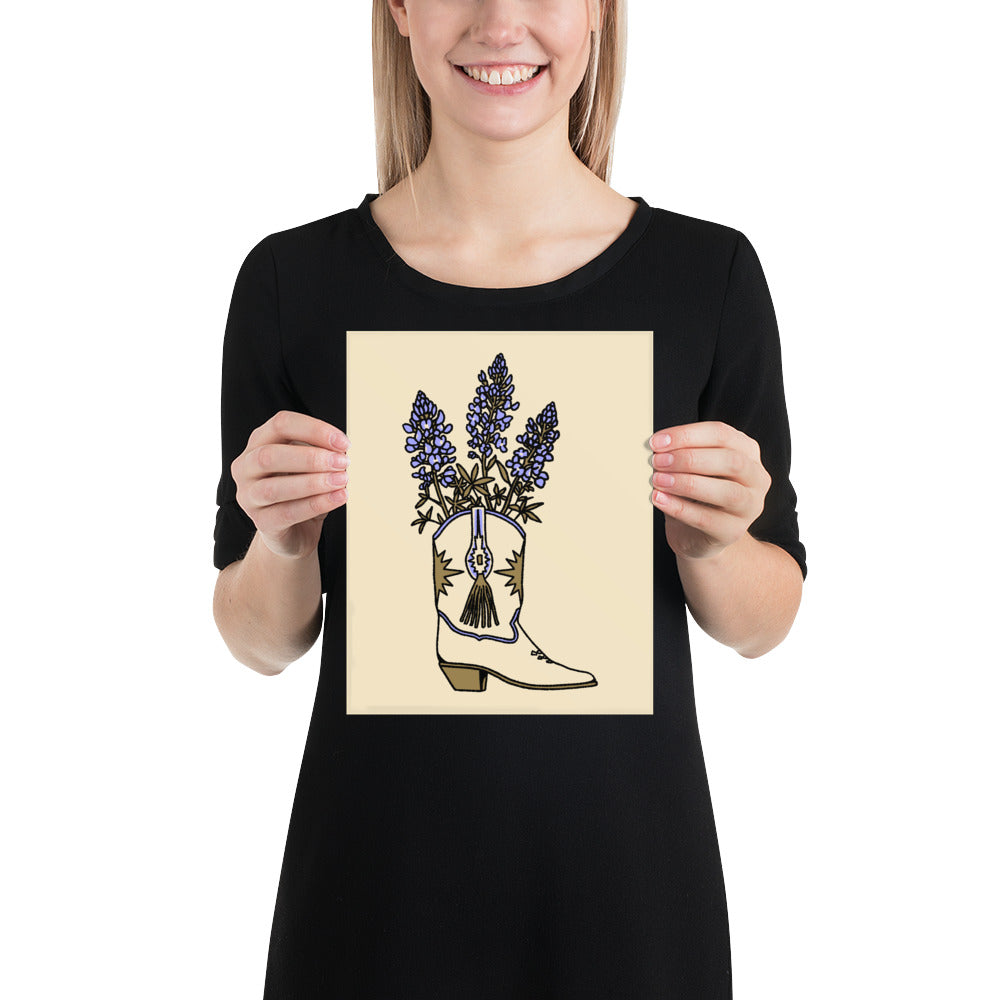 Bluebonnet Boot Giclée Print