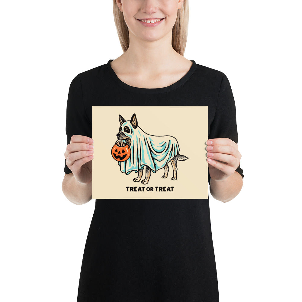 Blue Heeler Ghost (With Text) Giclée Print