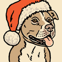 Pit Bull (Fawn) Christmas Giclée Print