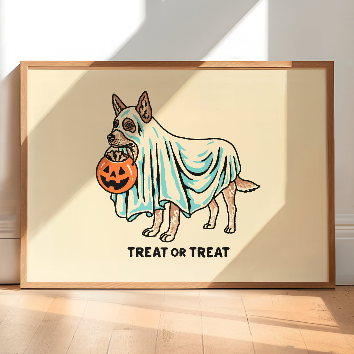 Red Heeler Ghost (With Text) Giclée Print