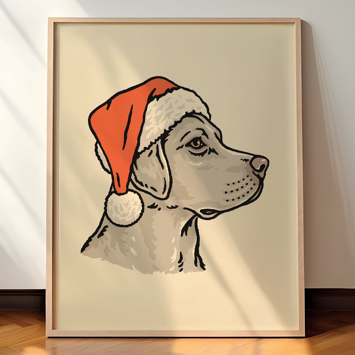 Silver Lab Christmas Giclée Print