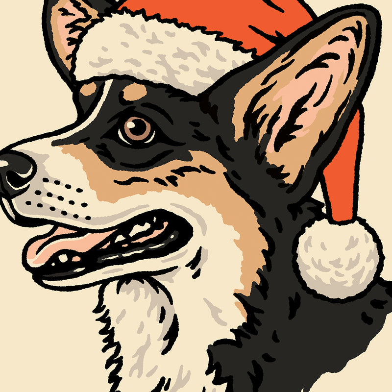 Corgi (Tri) Christmas Giclée Print