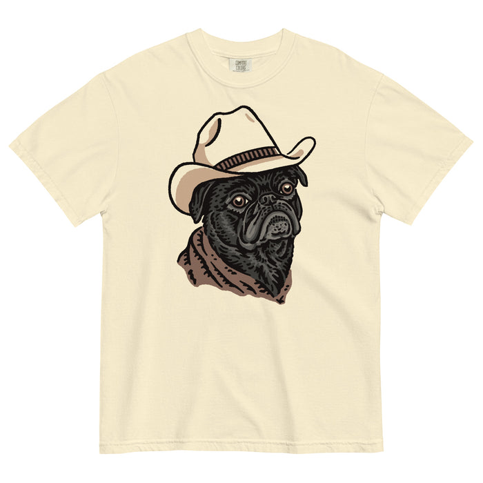 Black Pug Cowdog Heavyweight T-shirt