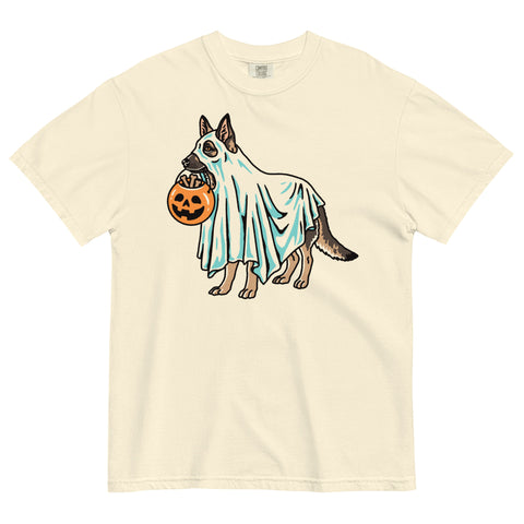 Red Heeler Ghost (With Text) Heavyweight T-shirt