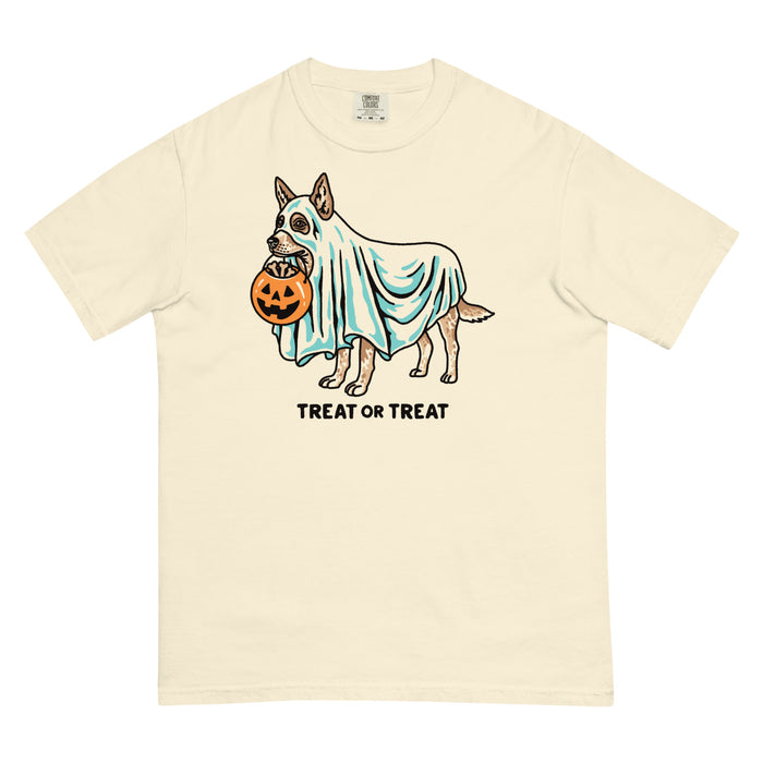 Red Heeler Ghost (With Text) Heavyweight T-shirt