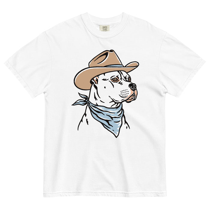 White Pit Bull Cowdog Heavyweight T-shirt