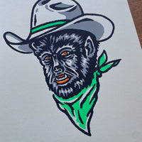 Cowboy Wolfman - Signed 8x10in Silkscreen Print