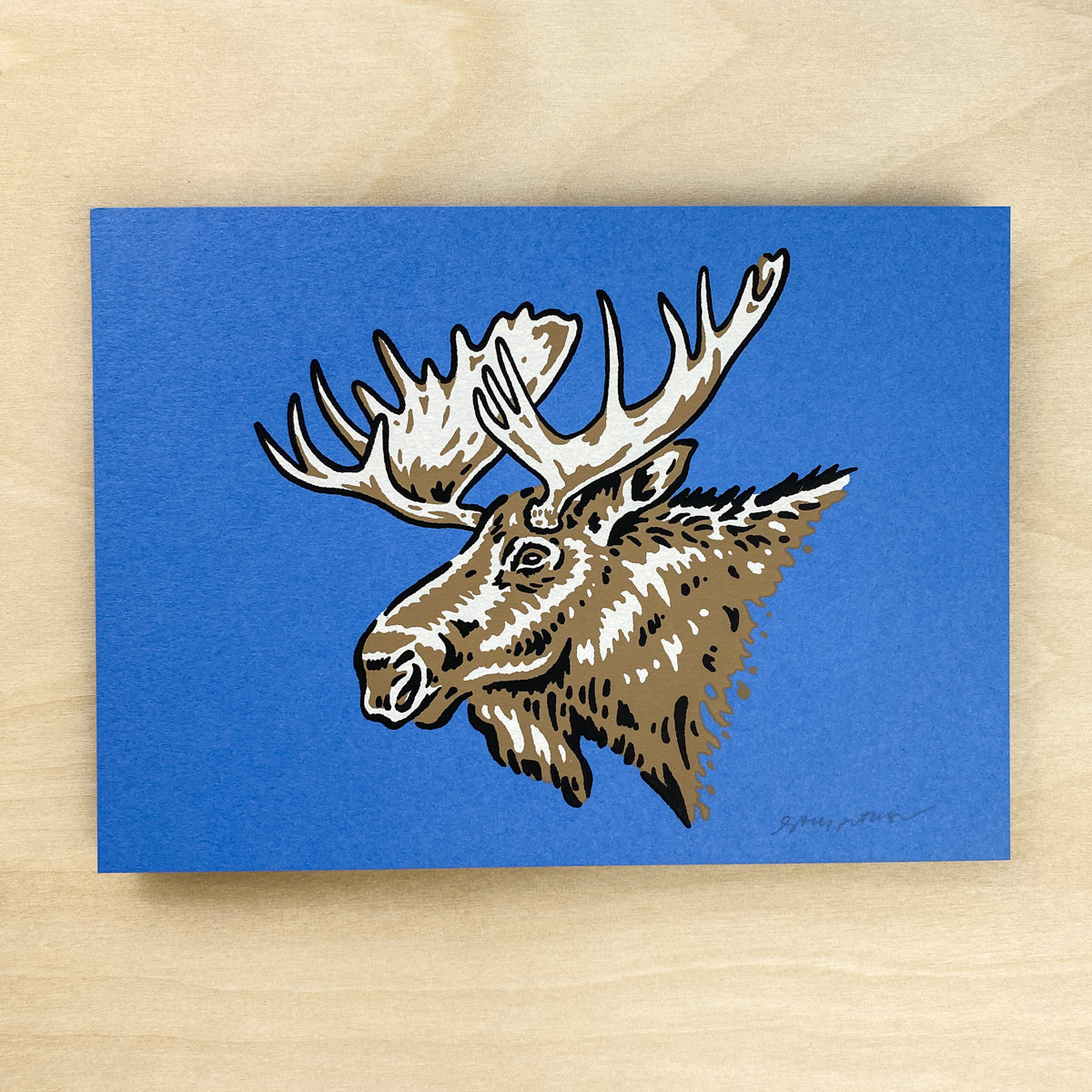 Alaska Moose - Signed 7x5in Silkscreen Print