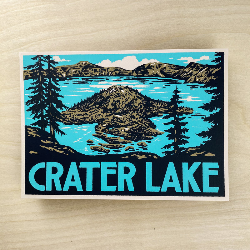 Crater Lake - Signed 7x5in Silkscreen Print