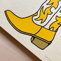 Daisy Boot - Signed 8x10in Silkscreen Print