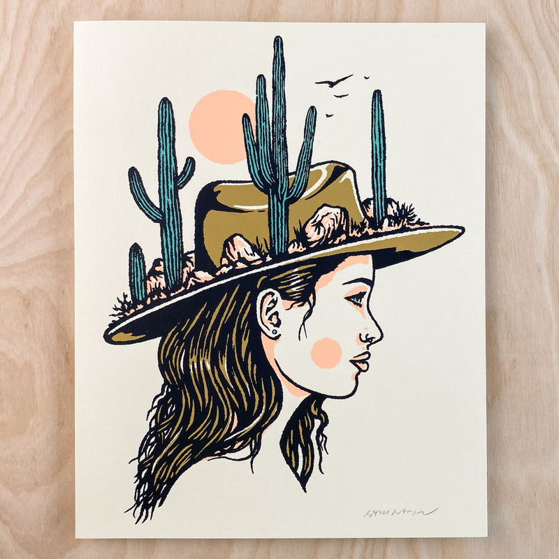 Desert Woman - Signed 8x10in Silkscreen Print