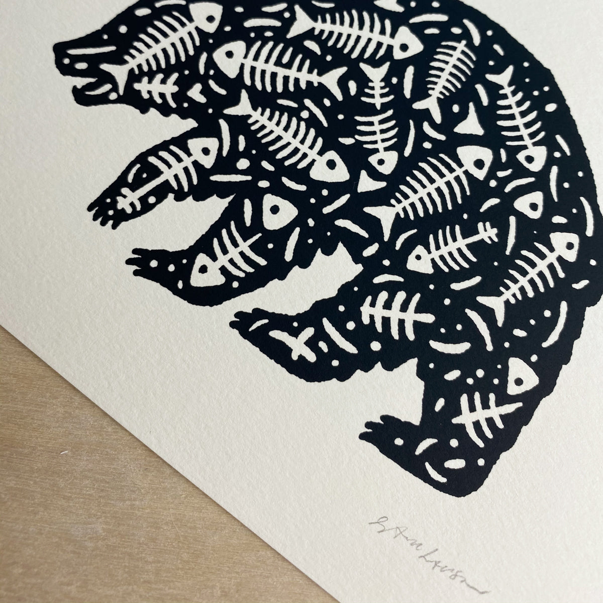 Fish Bear - Signed 5x7in Silkscreen Print