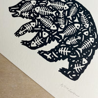 Fish Bear - Signed 5x7in Silkscreen Print