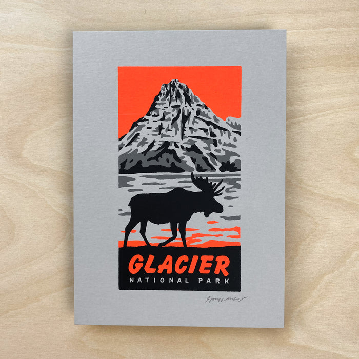 Glacier Moose - Signed 7x5in Print #205