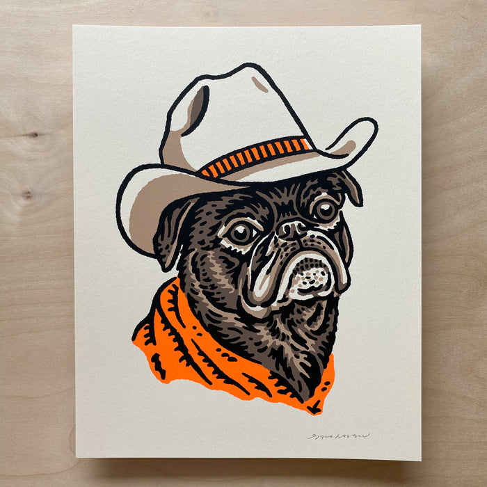 Pug Cowdog - Signed 8x10in Silkscreen Print