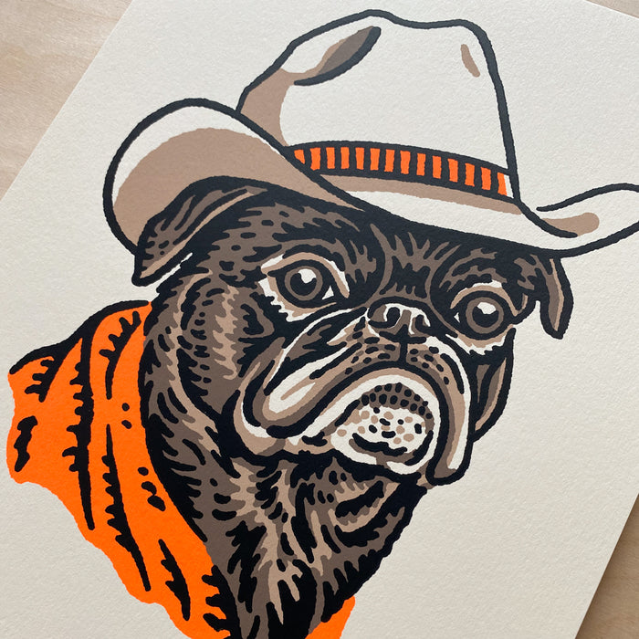 Pug Cowdog - Signed 8x10in Silkscreen Print