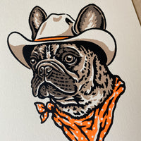 French Bulldog Cowdog - Signed 8x10in Silkscreen Print