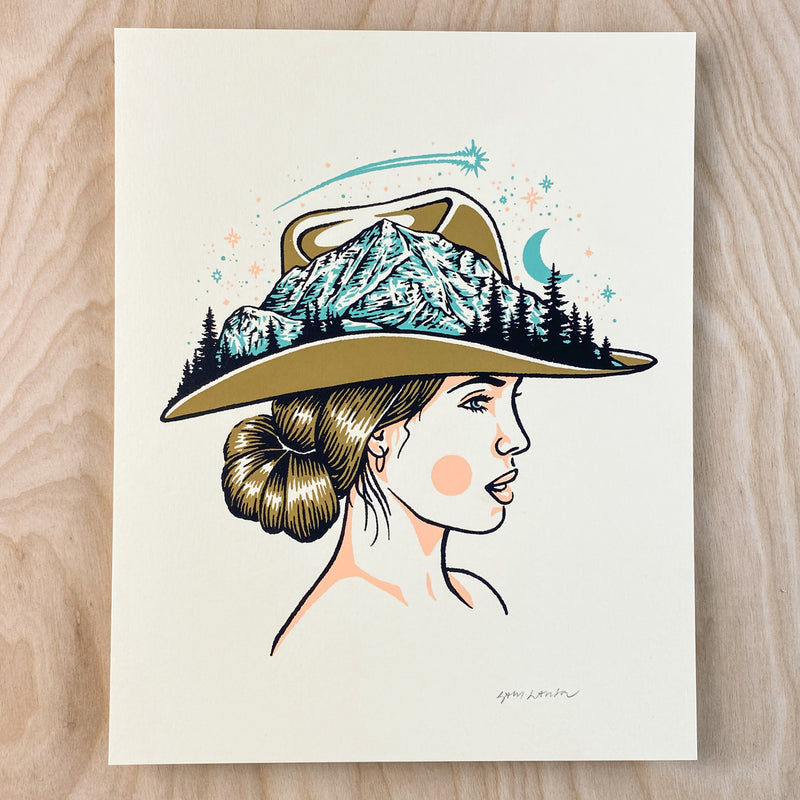 Mountain Woman - Signed 8x10in Silkscreen Print