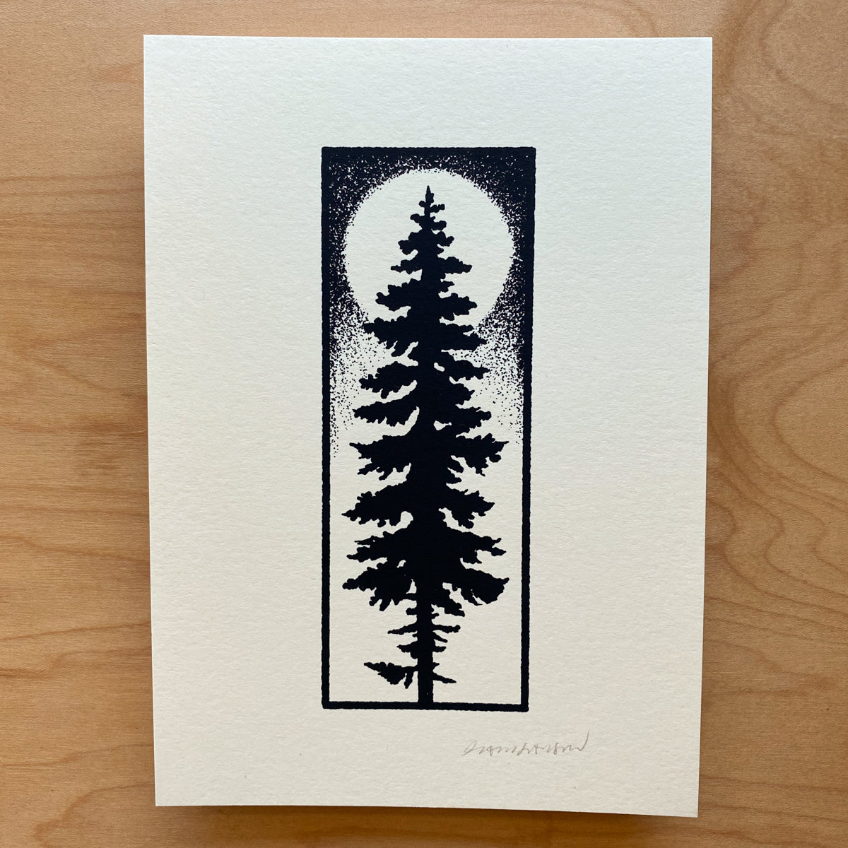 Midnight Evergreen - Signed 5x7in Silkscreen Print