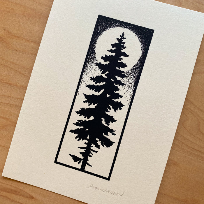 Midnight Evergreen - Signed 5x7in Silkscreen Print