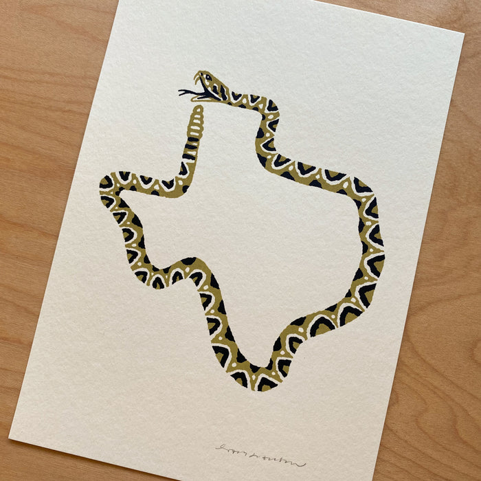 Texas Rattler - Signed 5x7in Silkscreen Print