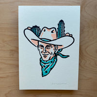 Cactus Cowboy - Signed 5x7in Print #399