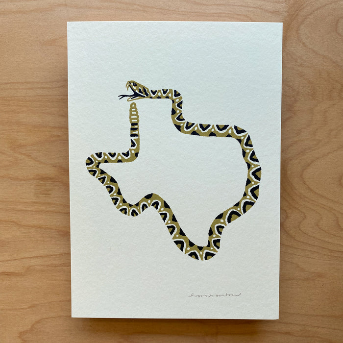 Texas Rattler - Signed 5x7in Silkscreen Print