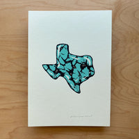 Turquoise Texas - Signed 5x7in Silkscreen Print