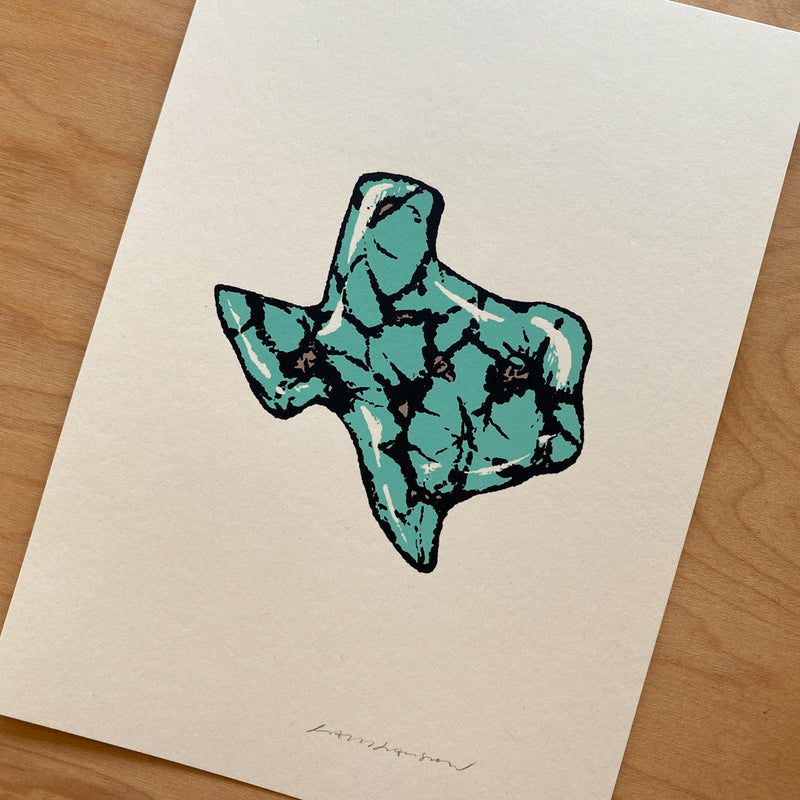 Turquoise Texas - Signed 5x7in Silkscreen Print