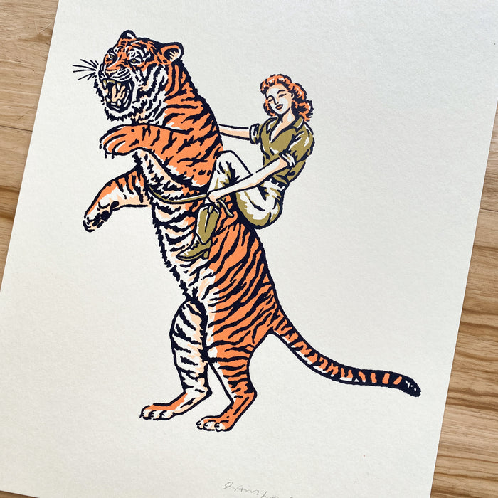 Tiger Woman - Signed 8x10in Silkscreen Print