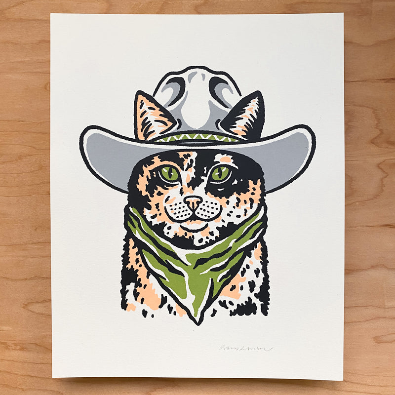 Calico Cowcat - Signed 8x10in Silkscreen Print